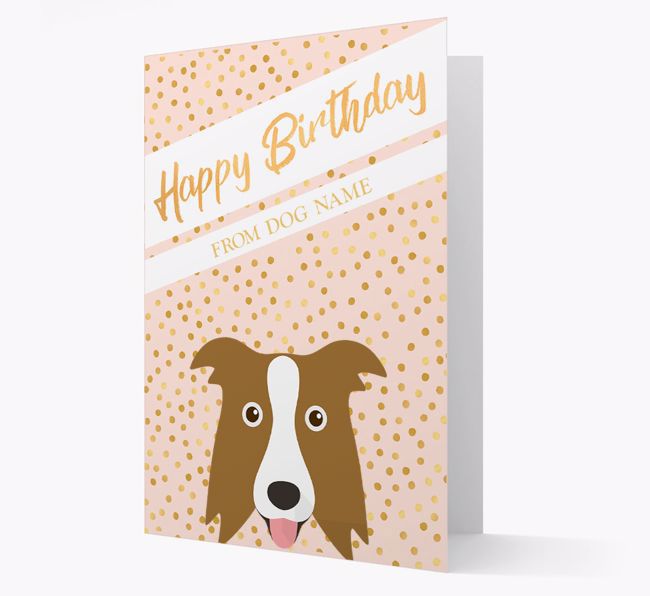 Personalised 'Happy Birthday' Gold Detail {breedFullName} Card